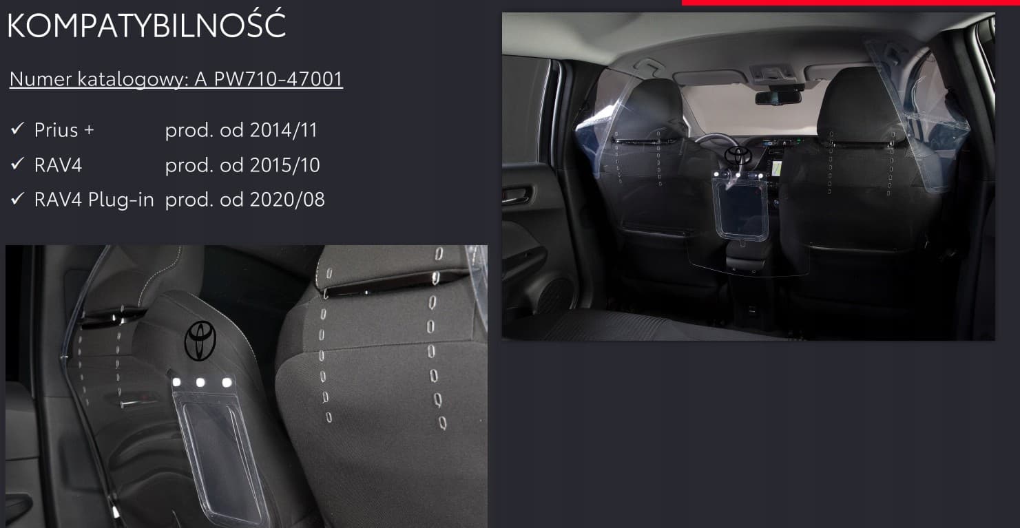 Compartimento protector para pasajeros taxi RAV4 5ª generación policarbonato Toyota OE nuevo 6