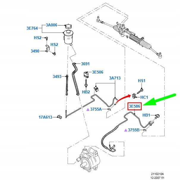 Tubo de bomba para dirección Ford Transit MK3 Lhd 1764039 nuevo 3