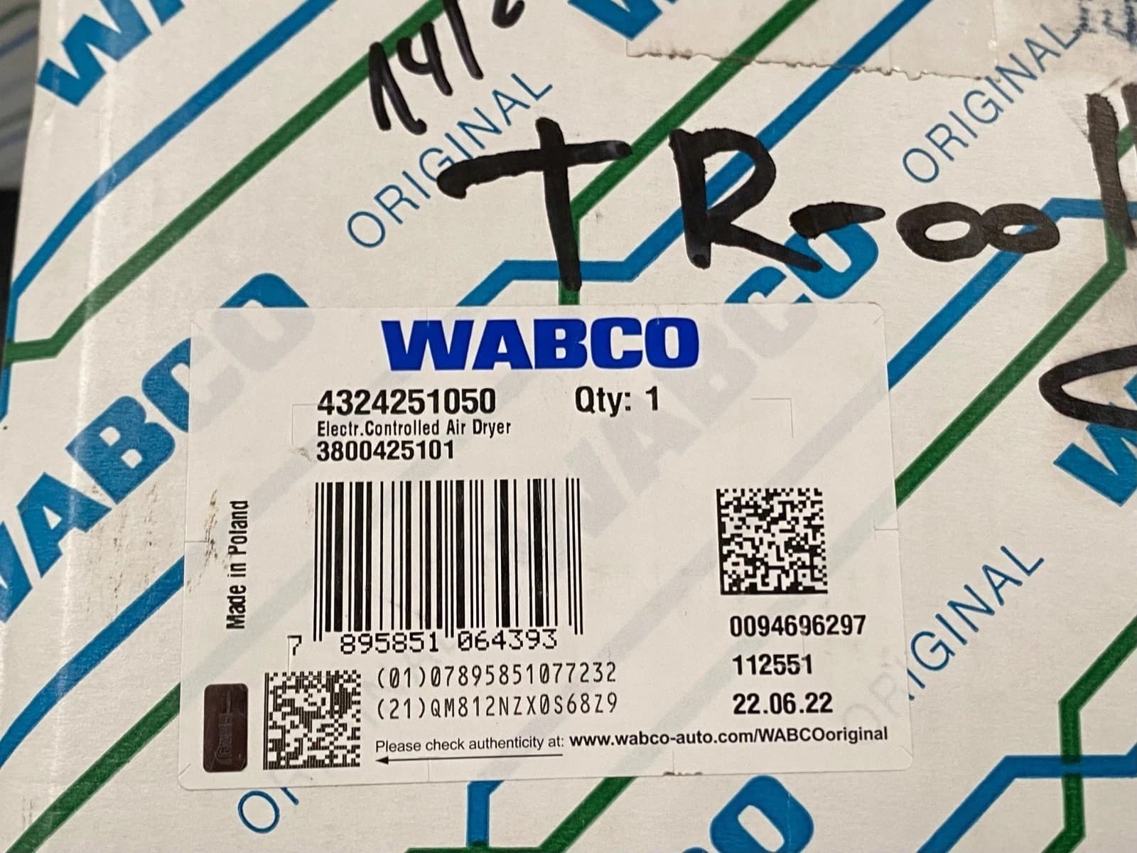Wabco 4324251050 Deshumidificador para sistema neumático nuevo 3