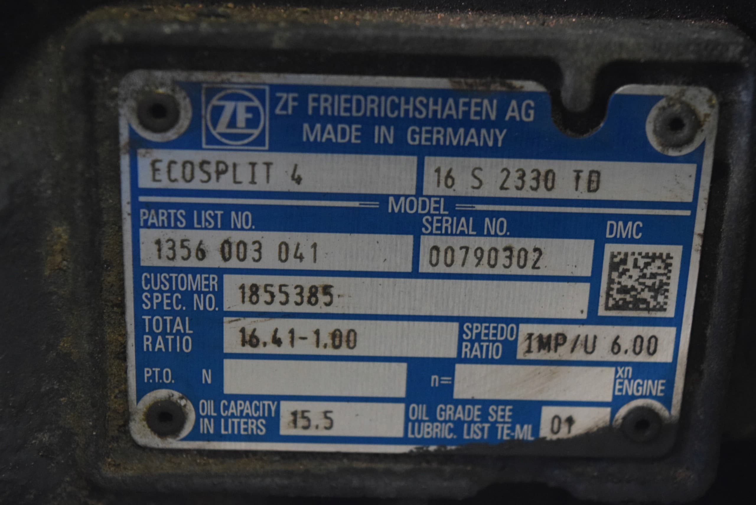 Caja de cambios Daf XF 105 106 16 S 2330 TD 2012 usado 11