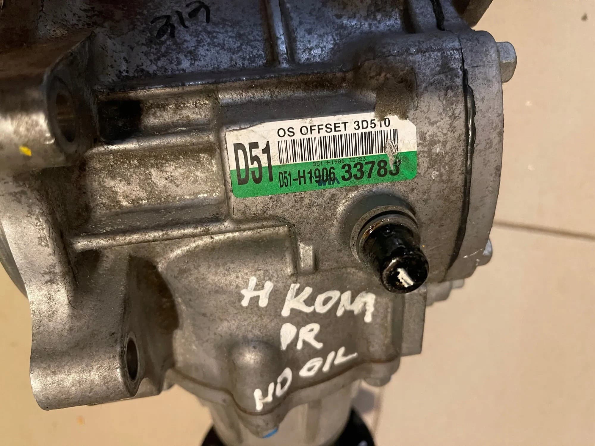 Reductor delantero Hyundai D51H1906 1.6L gasolina 130kW 2019 usado 2