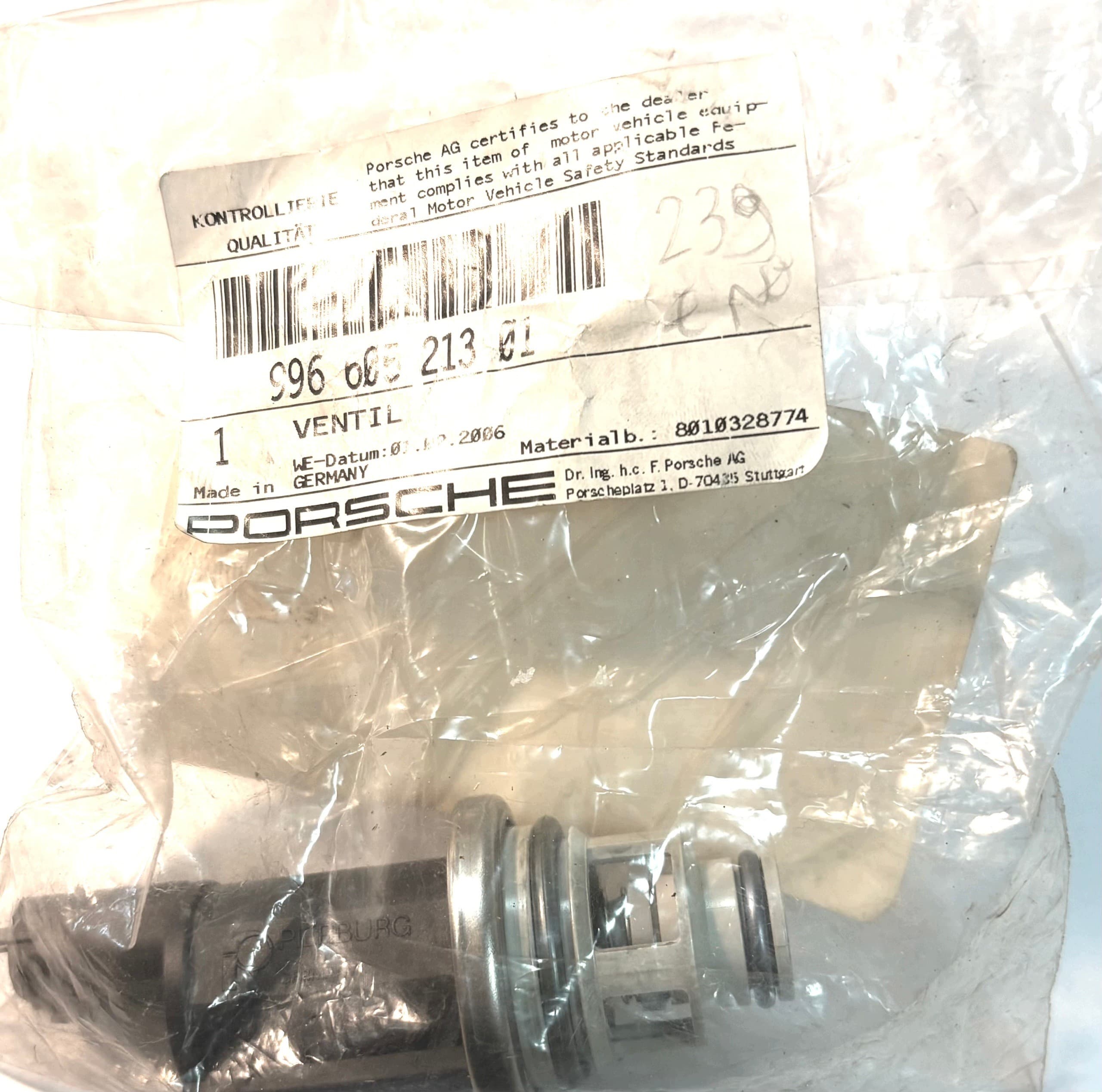 Válvula 12V Porsche 99660521301 nuevo 4