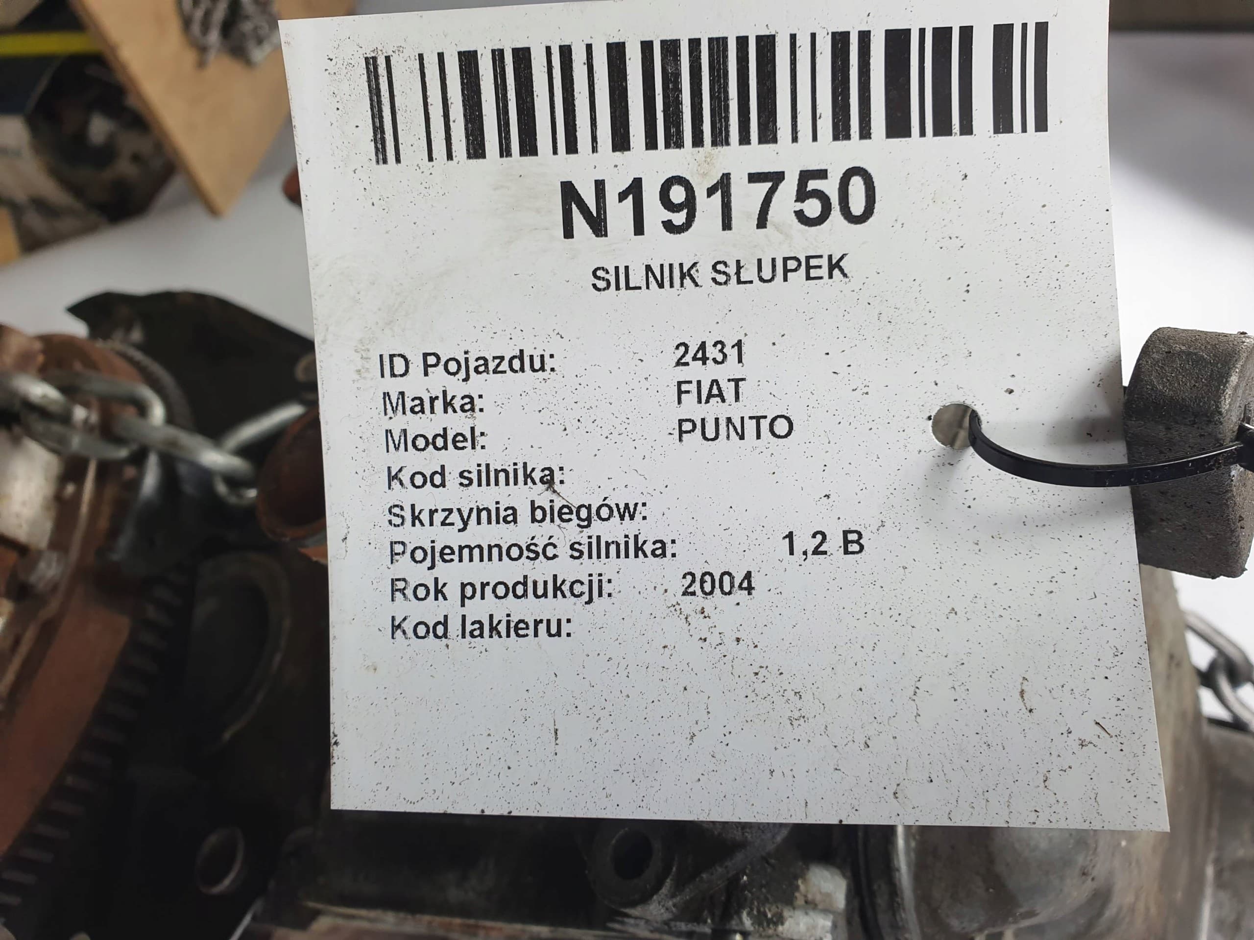 Motor posterior 188A4000 1.2 59 CV Fiat Punto usado 3