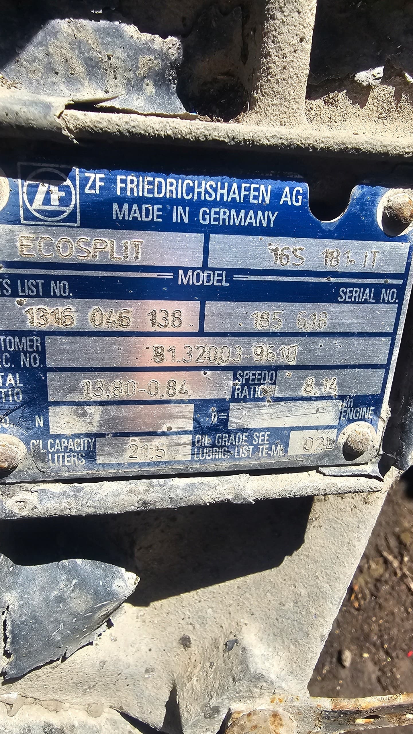 Caja de Cambios Manual ZF 16S181 reacondicionado 2