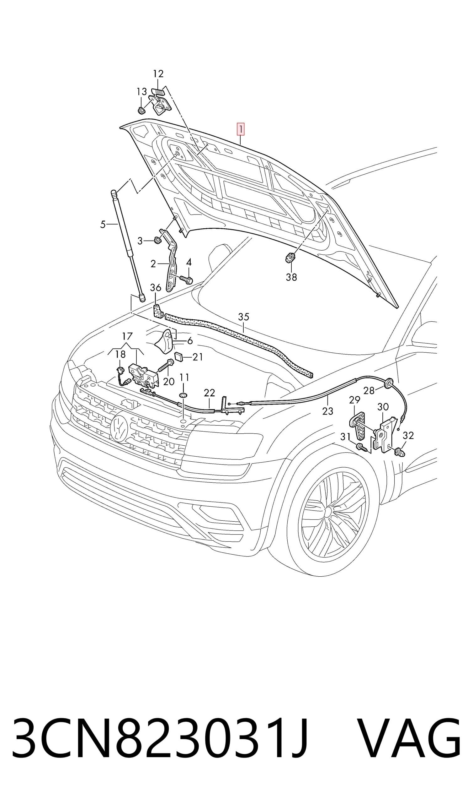 Capó Motor VW Atlas / Teramont 2016-2020 nuevo 8