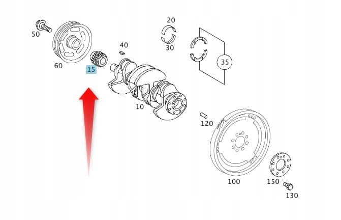 Polea del cigüeñal para motor Mercedes M266 nuevo 4