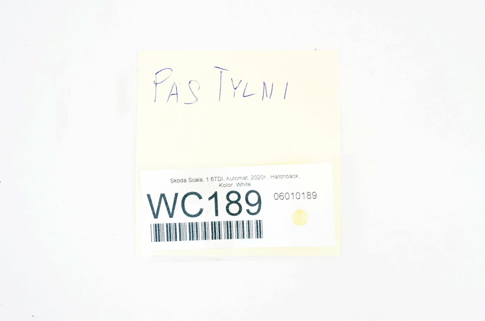 WC189 Refuerzo de Paragolpes Trasero para Skoda Scala usado 9