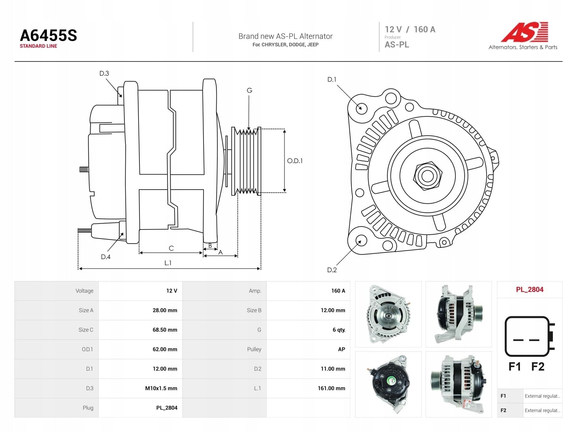 Alternador As-Pl A6455S nuevo 6