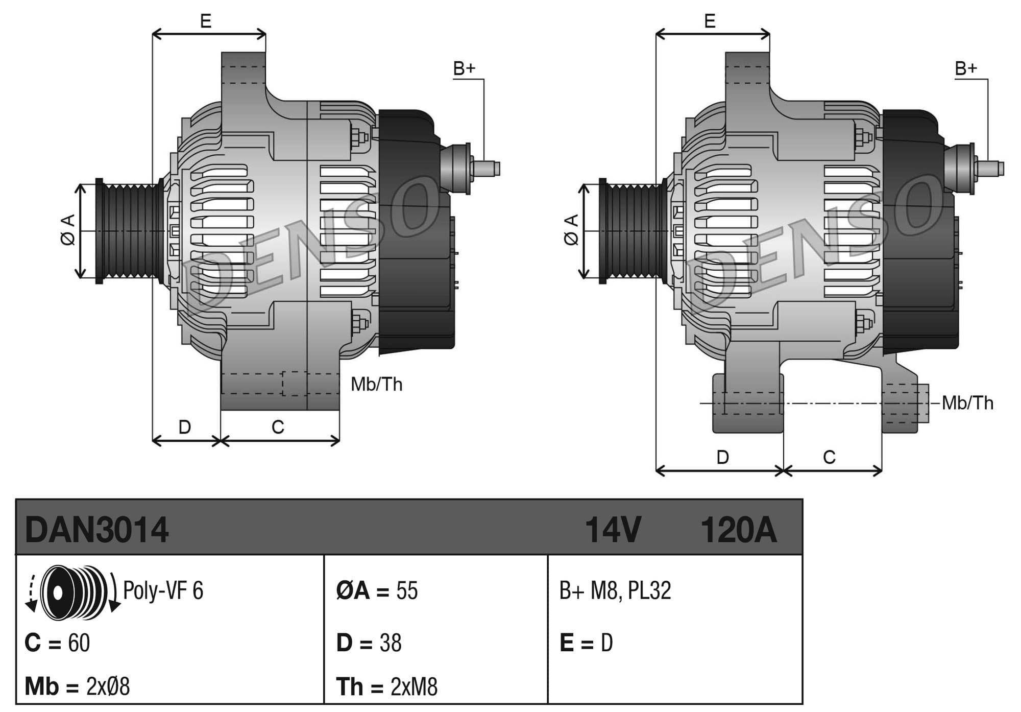 Alternador Denso DAN3014 nuevo 4