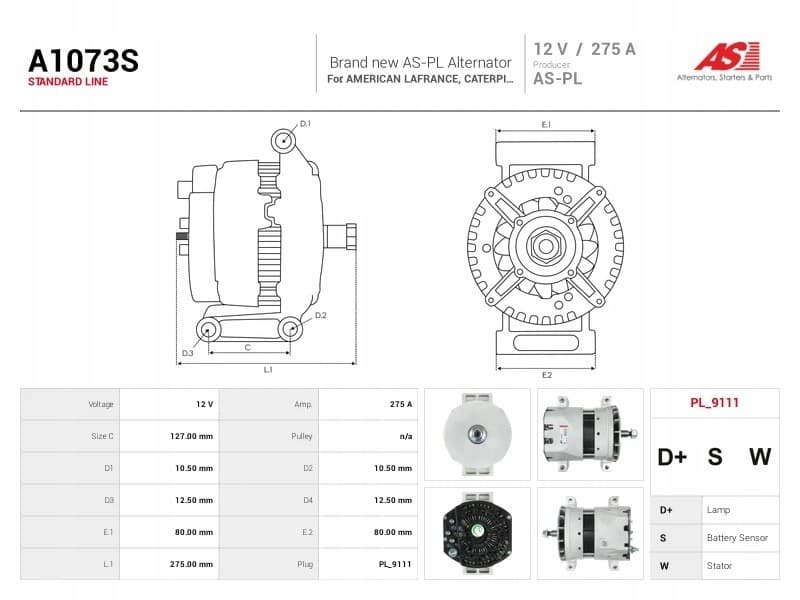 Alternador As-Pl A1073S nuevo 5