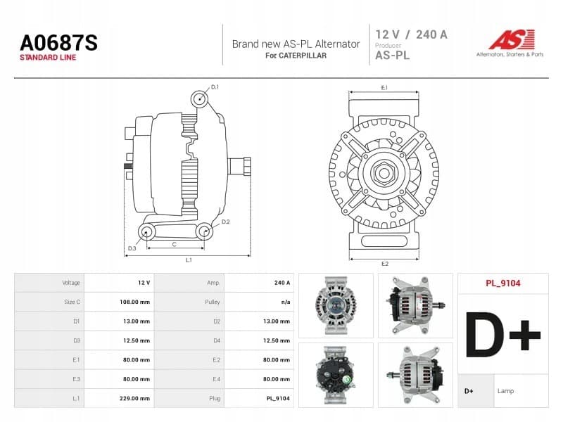 Alternador As-Pl A0687S nuevo 5