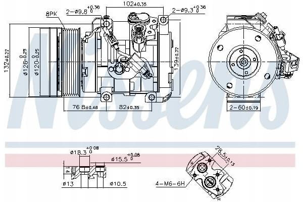 Compresor de aire acondicionado Nissens 890870 nuevo 8