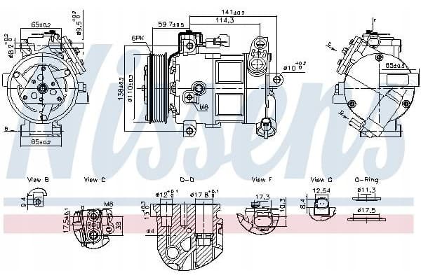 Compresor de aire acondicionado Nissens 890596 nuevo 3