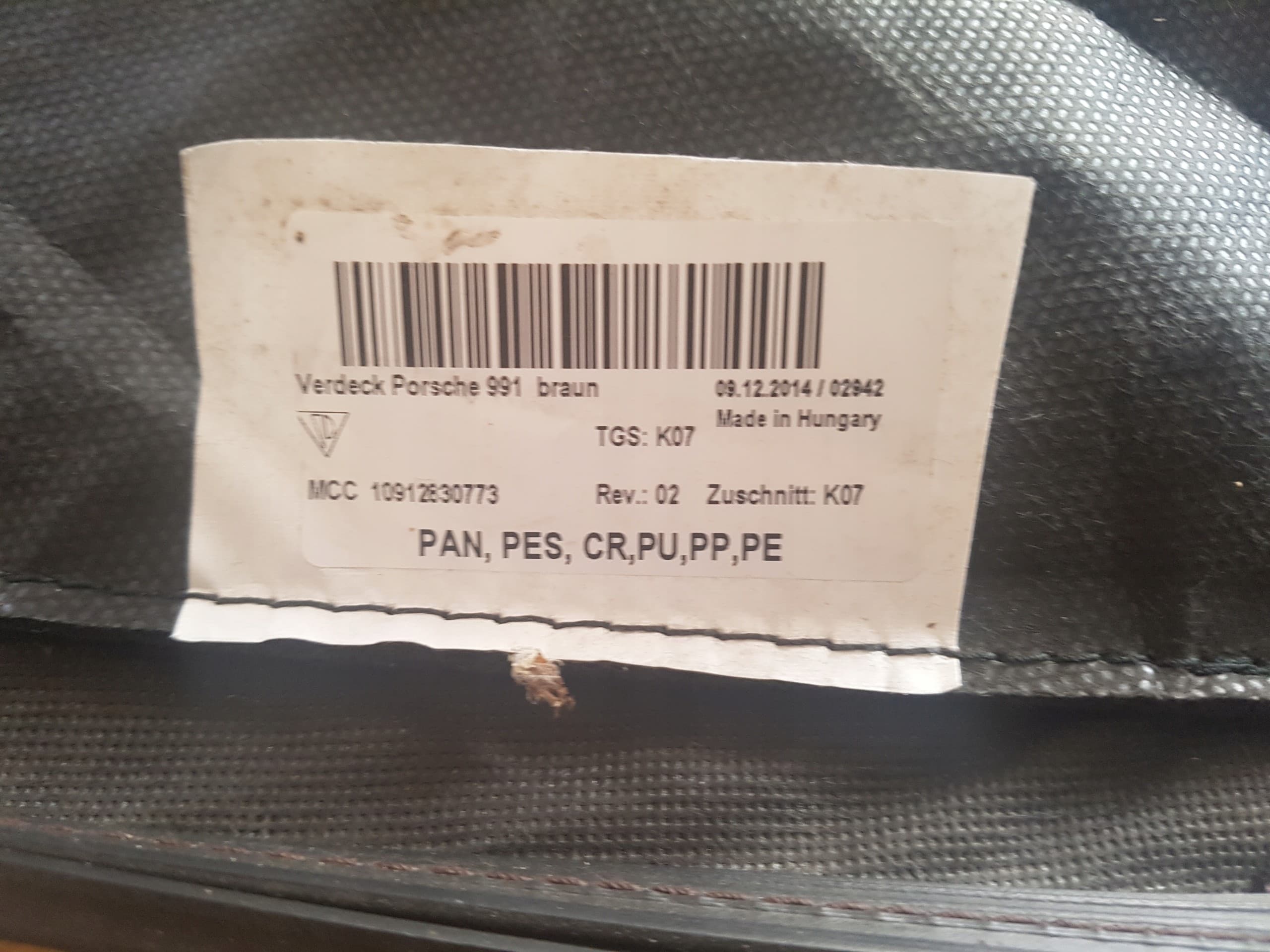 Cubierta de Techo Blanda Marrón para Porsche 911 Cabrio 991 usado 4