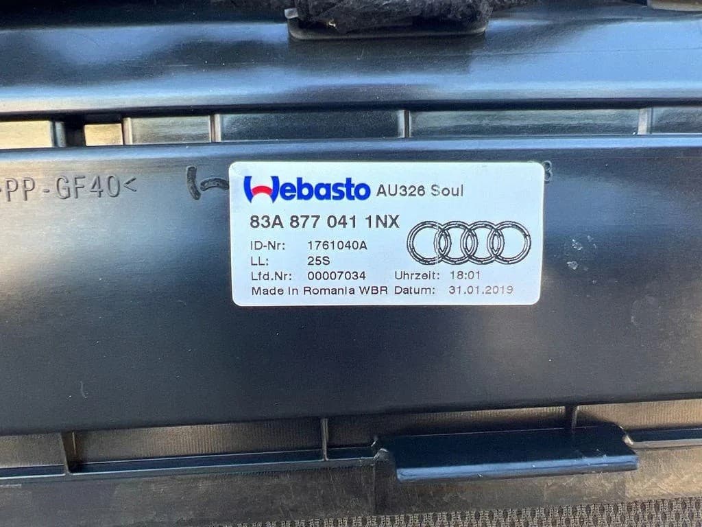 Techo Audi 83A8770411NX 1.5L gasolina 110kW 2019 usado 7