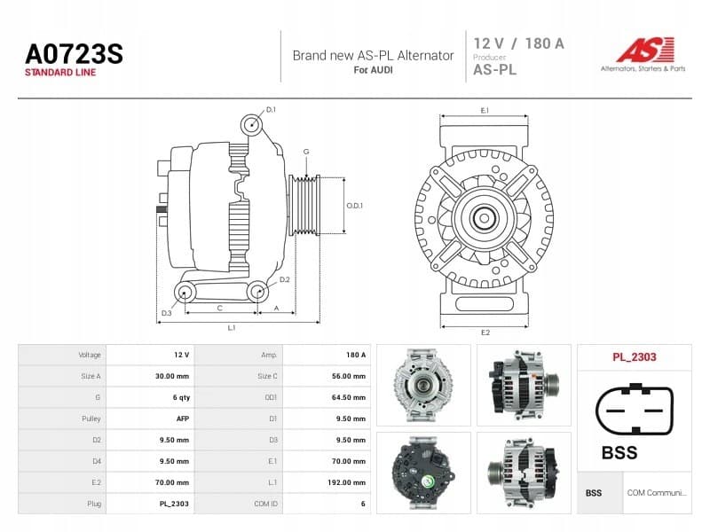 Alternador As-Pl A0723S nuevo 5