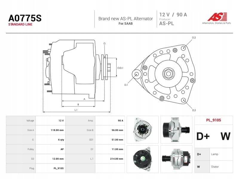 Alternador As-Pl A0775S nuevo 5