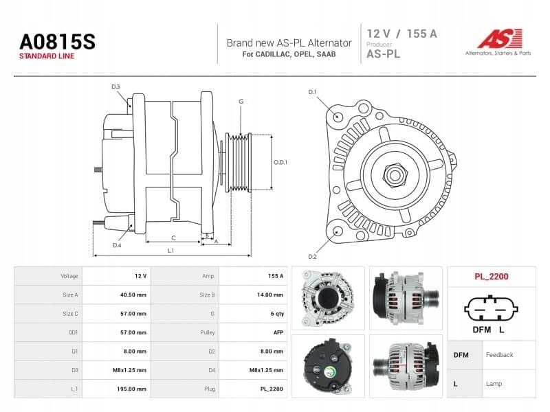 Alternador As-Pl A0815S nuevo 5