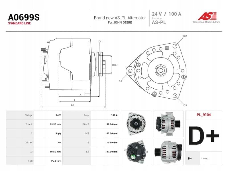 Alternador As-Pl A0699S nuevo 5