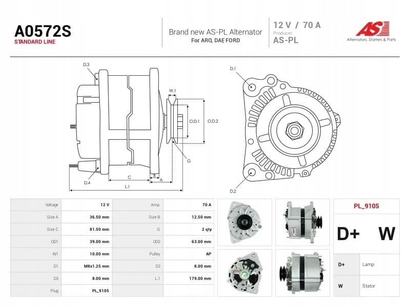 Alternador As-Pl A0572S nuevo 5