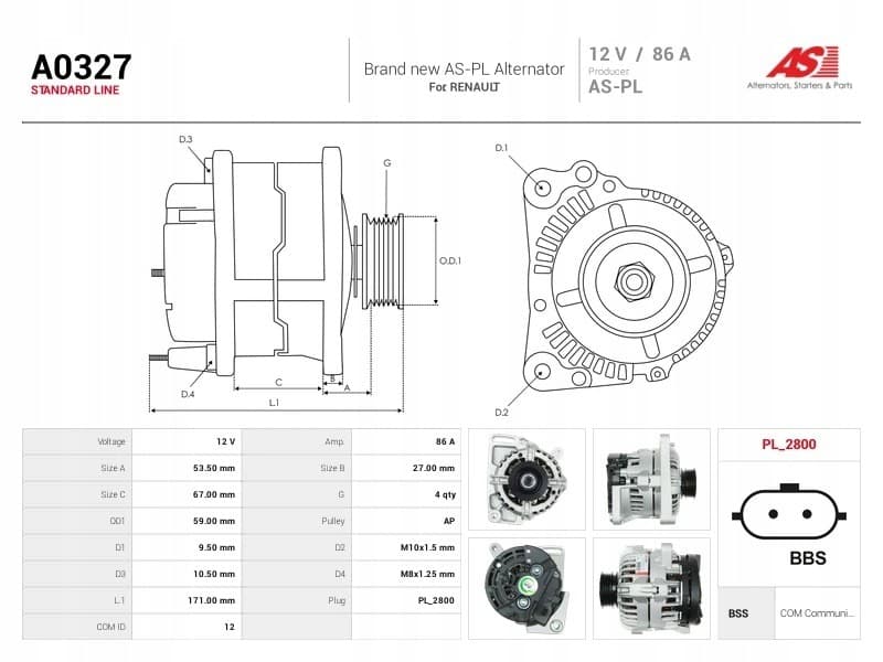 Alternador As-Pl A0327 nuevo 5