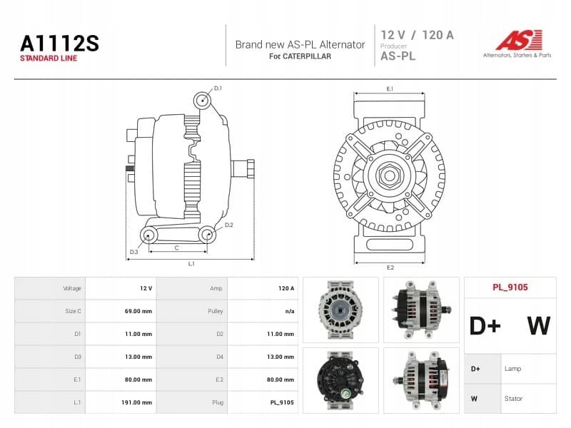 Alternador As-Pl A1112S nuevo 5