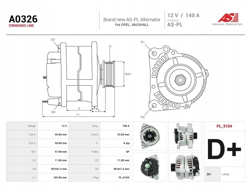 Alternador As-Pl A0326 nuevo 5