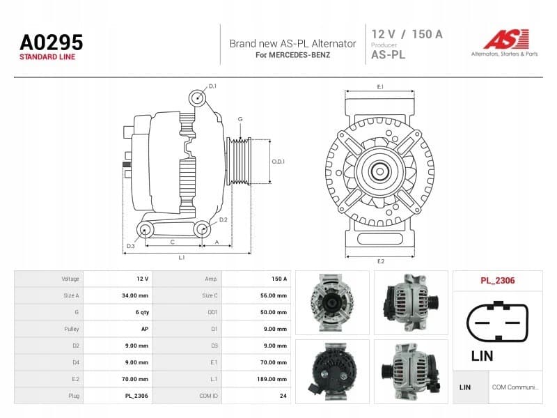 Alternador As-Pl A0295 nuevo 5