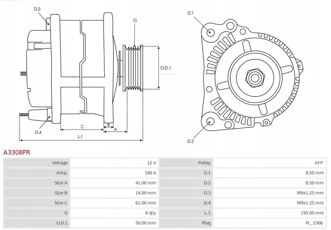 Alternador As-Pl A3308PR nuevo 5