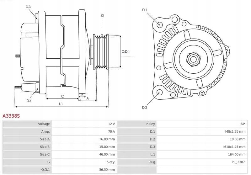 Alternador As-Pl A3338S nuevo 5