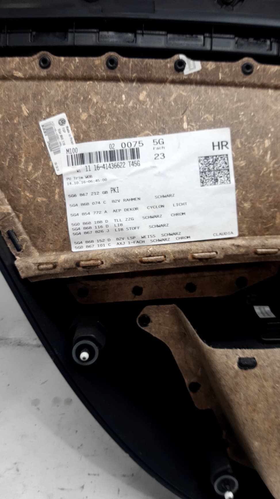 Guarnecido puerta trasera derecha VOLKSWAGEN GOLF VII LIM 3
