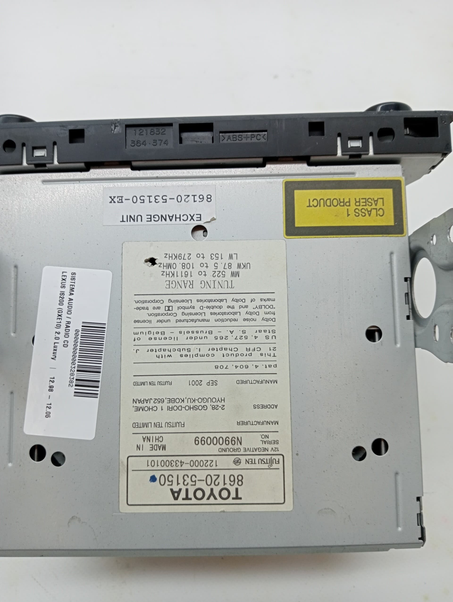 Sistema audio / radio cd LEXUS IS200 (GXE10) 3