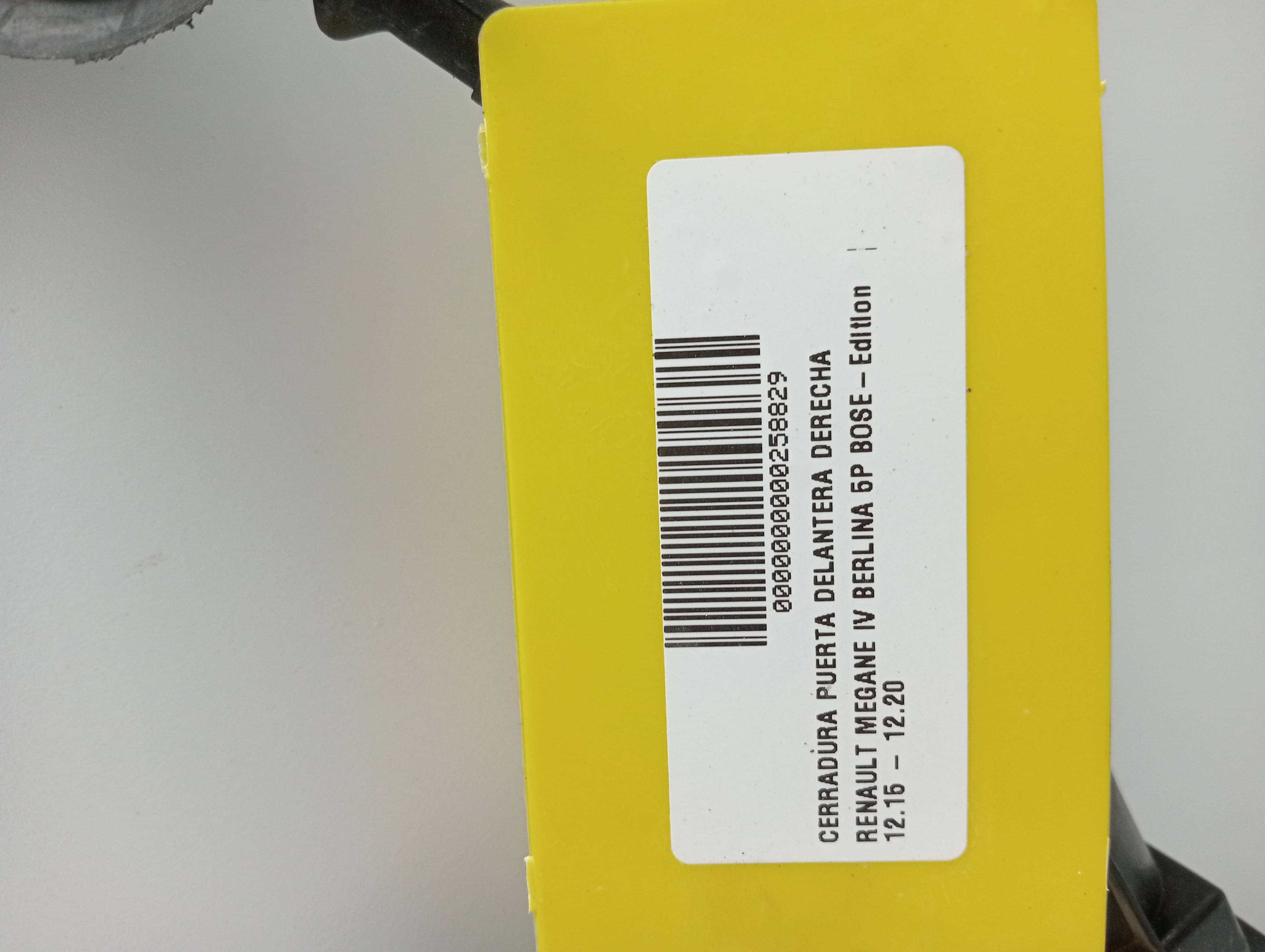 Cerradura puerta delantera derecha RENAULT MEGANE IV BERLINA 5P 3