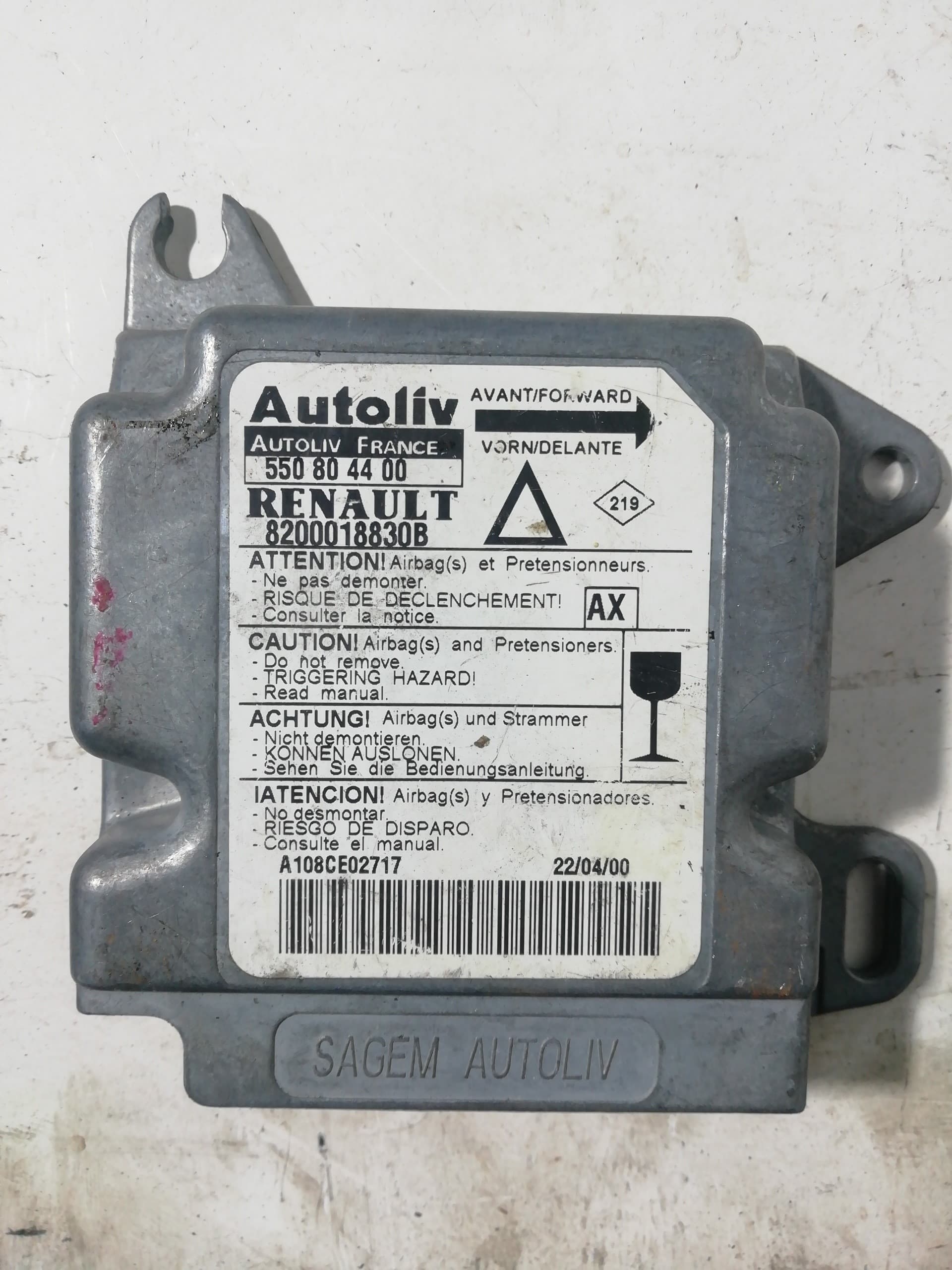 Centralita airbag RENAULT LAGUNA (B56)