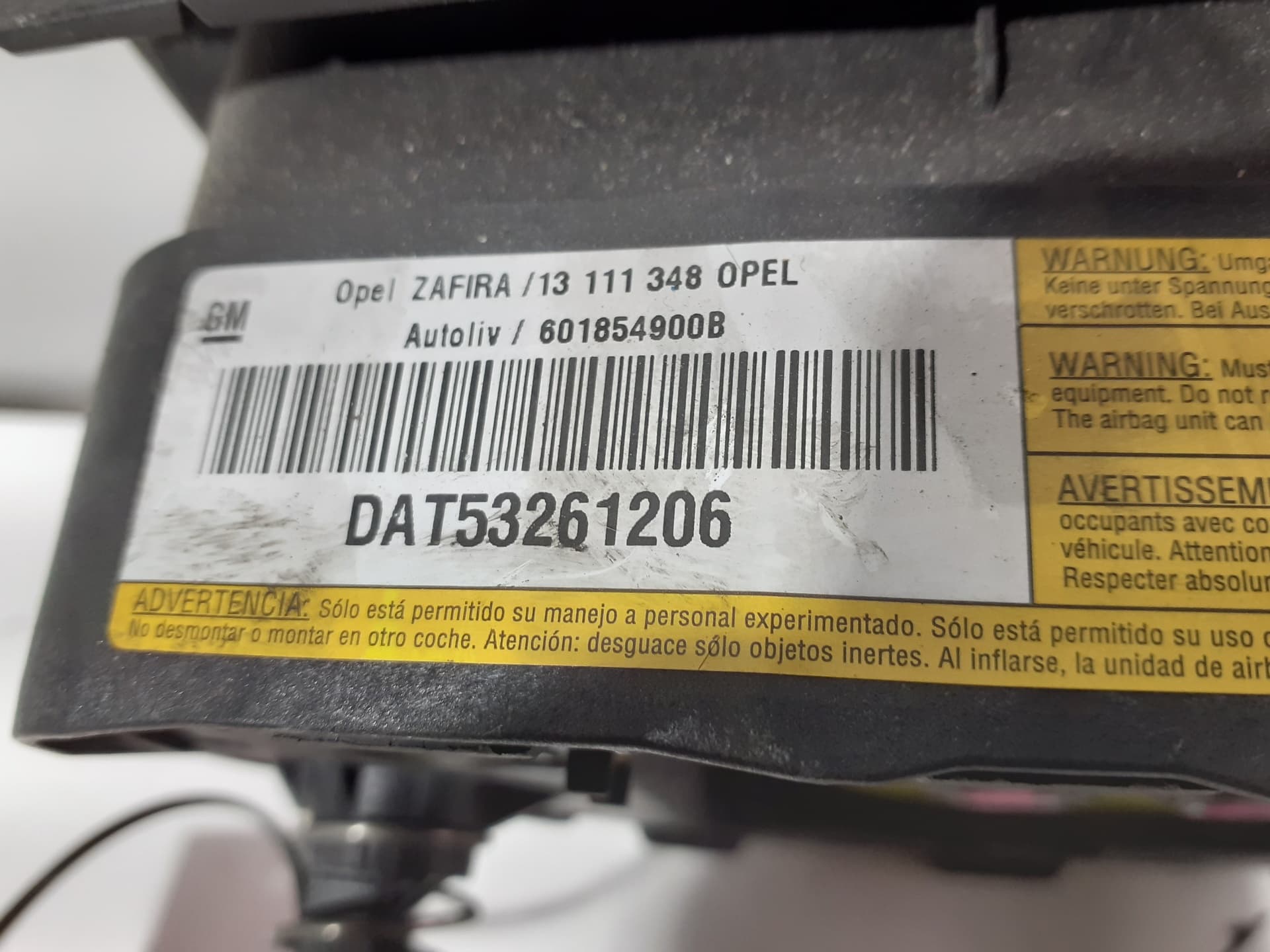 Airbag delantero izquierdo OPEL ZAFIRA B 2