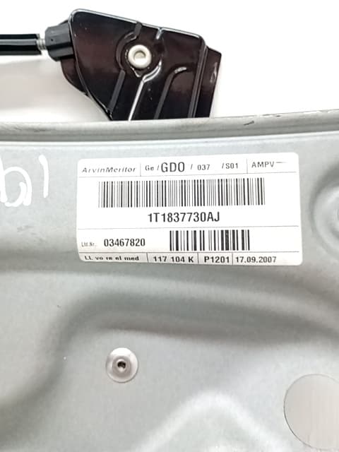 Elevalunas delantero derecho VOLKSWAGEN TOURAN (1T1) 2