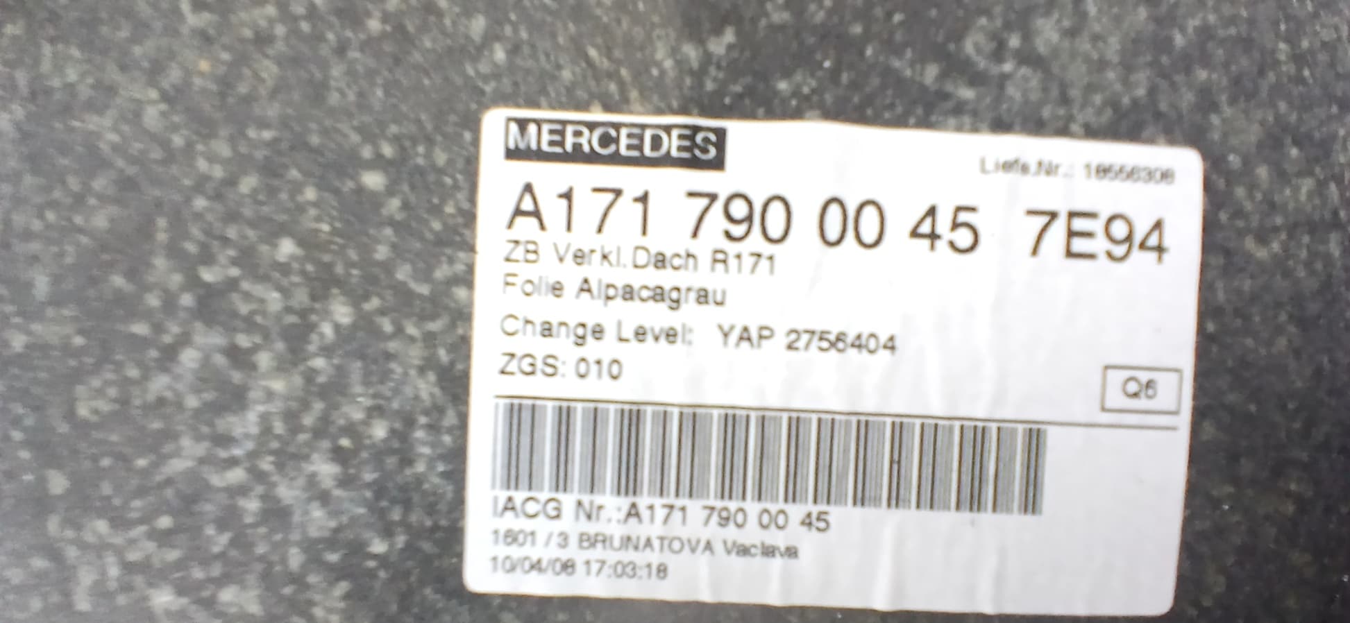 Tapa maletero MERCEDES-BENZ SLK (R171) 2