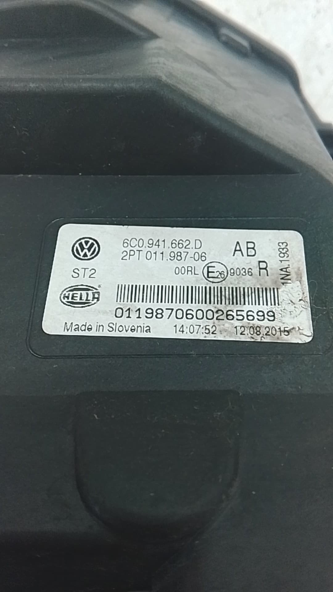 Faro antiniebla derecho VOLKSWAGEN POLO (6R1) 2