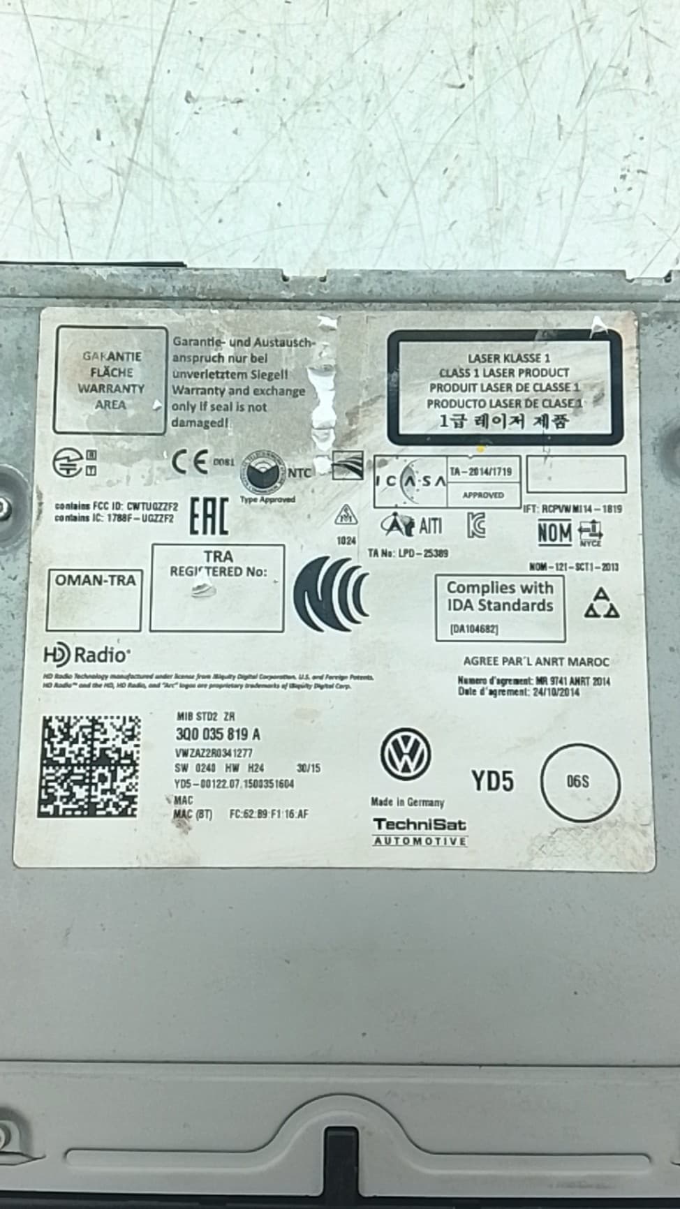Sistema audio / radio cd VOLKSWAGEN POLO (6R1) 5