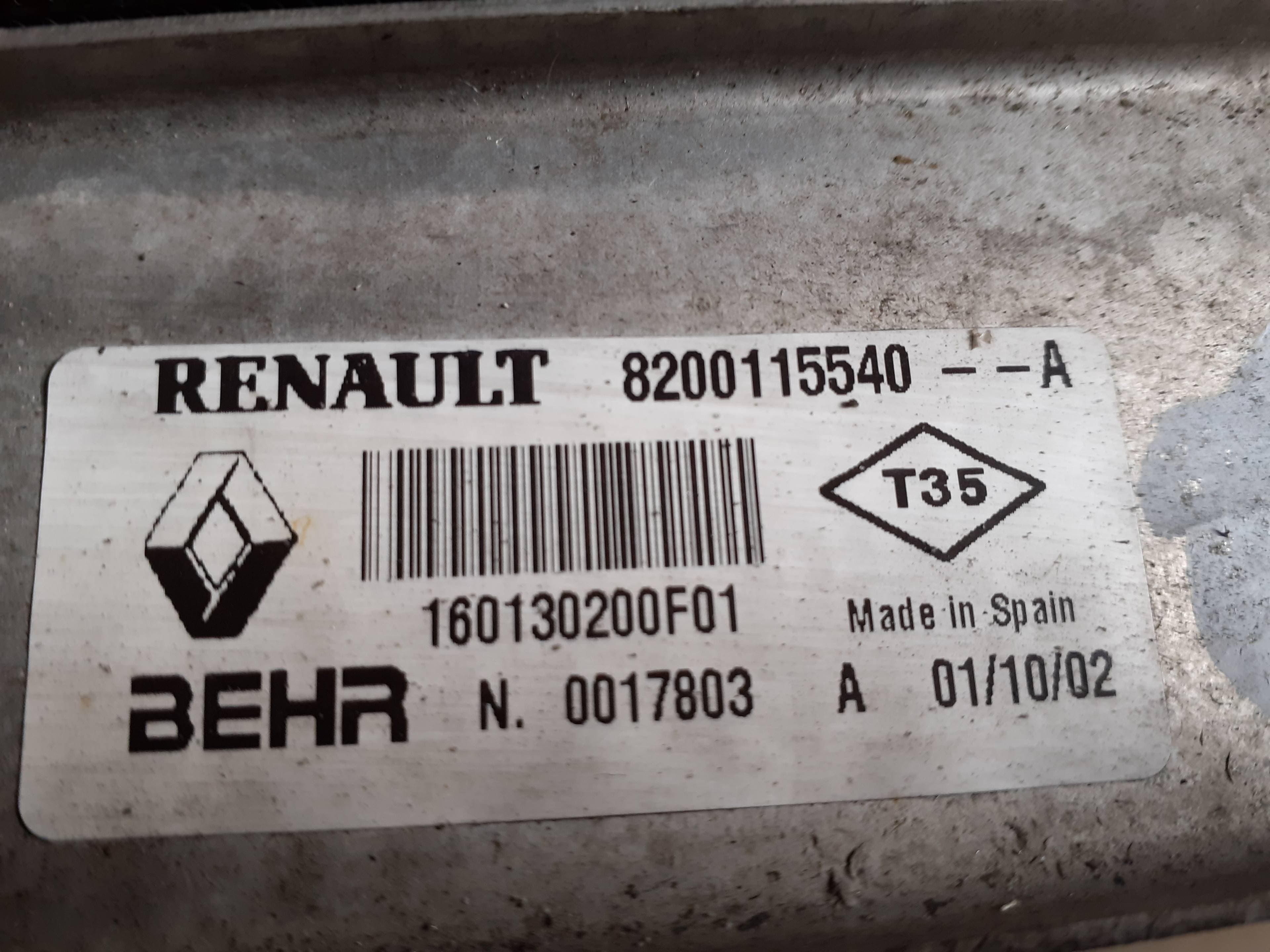 Intercooler RENAULT MEGANE II BERLINA 5P 2