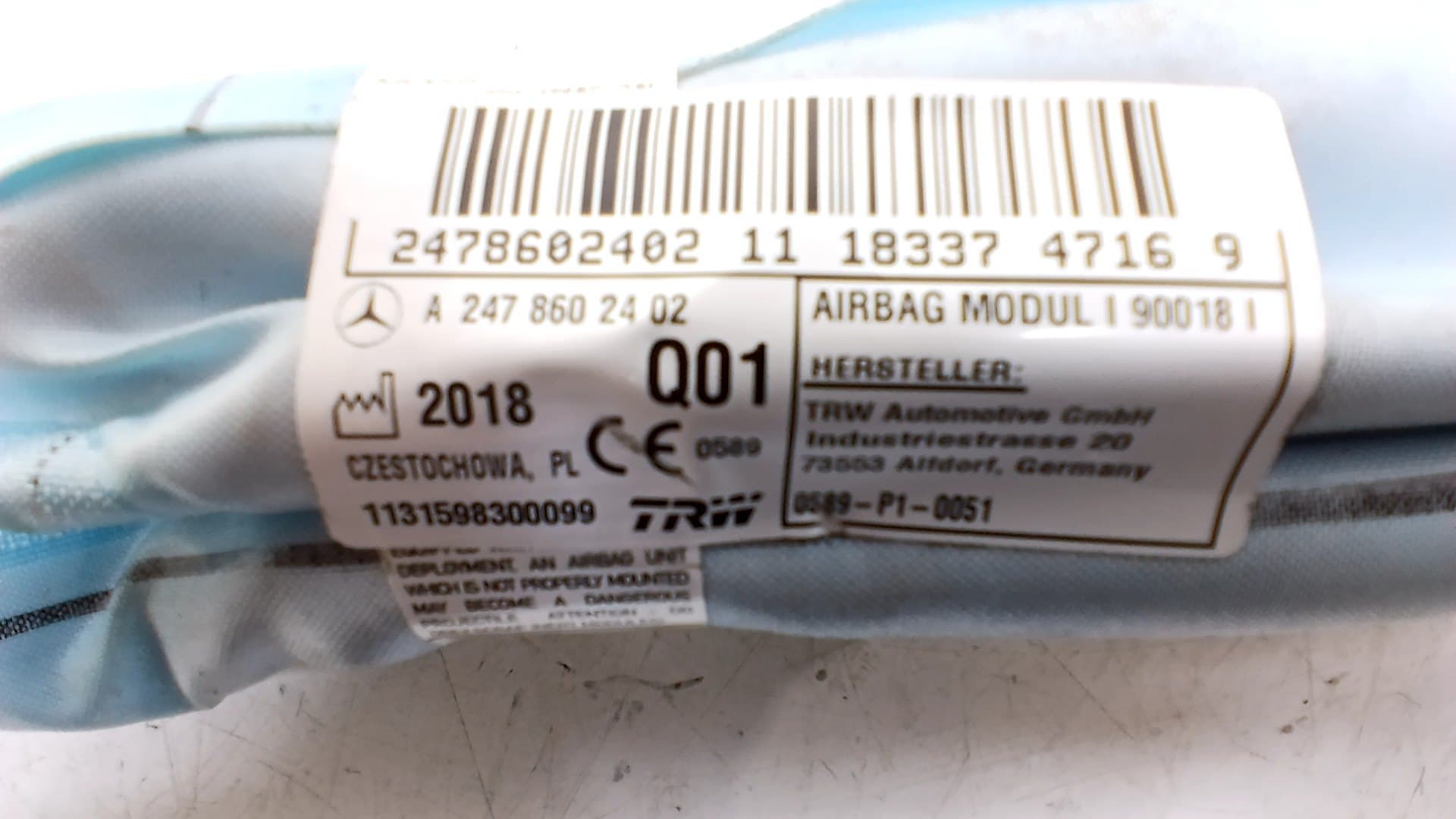 Airbag cortina delantero izquierdo MERCEDES-BENZ B-CLASS 2