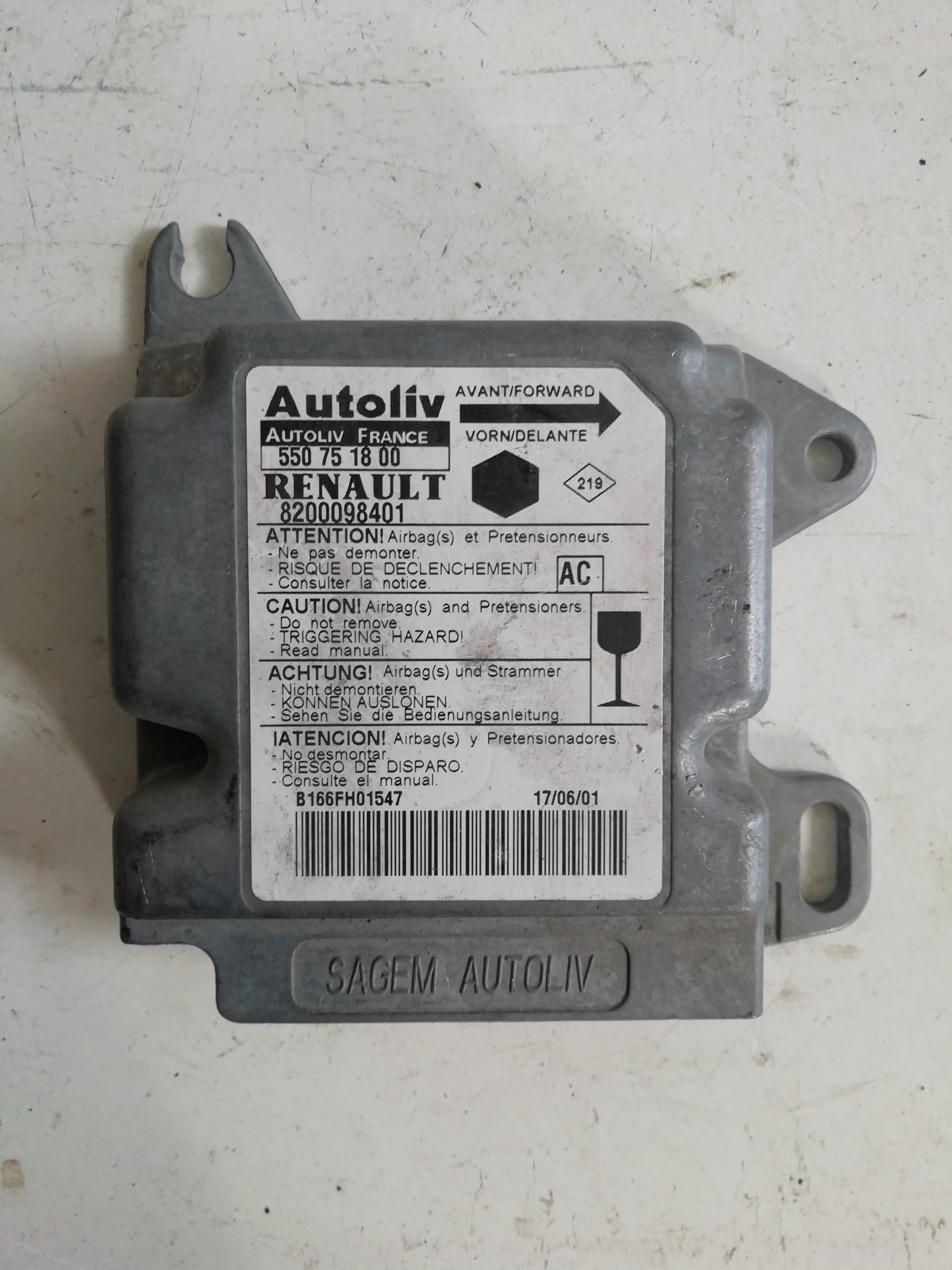 Centralita airbag RENAULT KANGOO