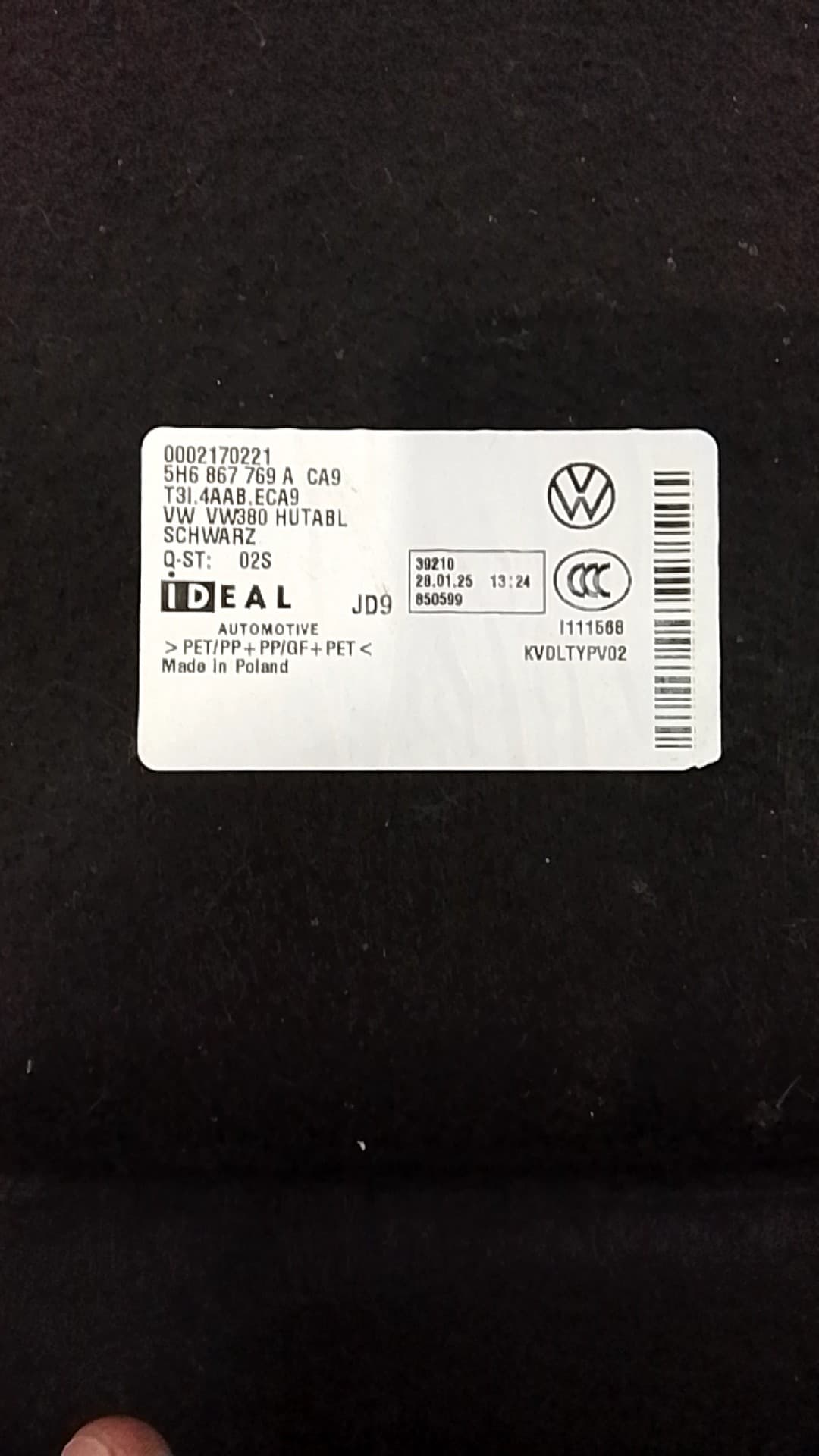 Bandeja trasera VOLKSWAGEN GOLF VIII LIM 2