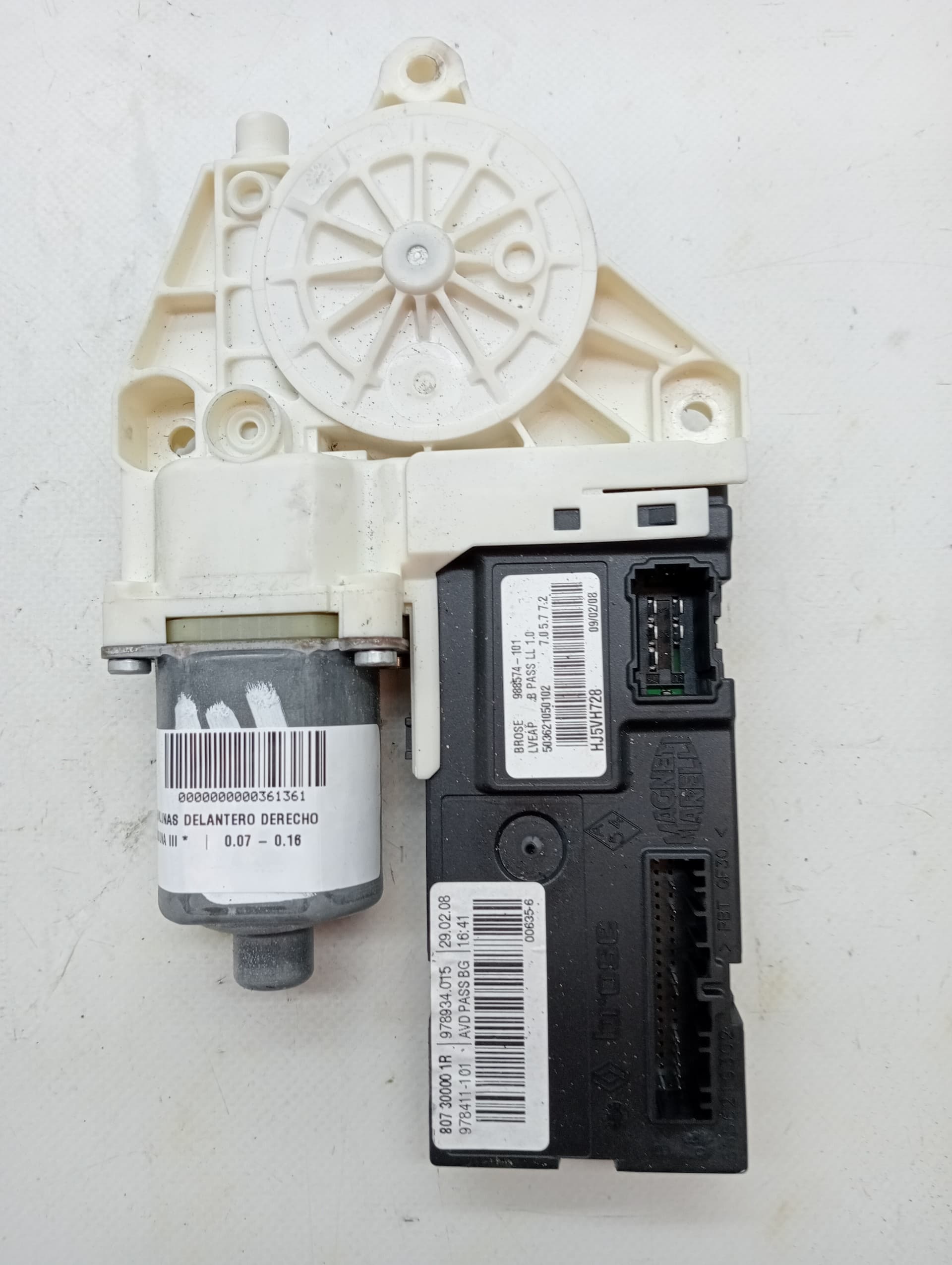 Motor elevalunas delantero derecho RENAULT LAGUNA III