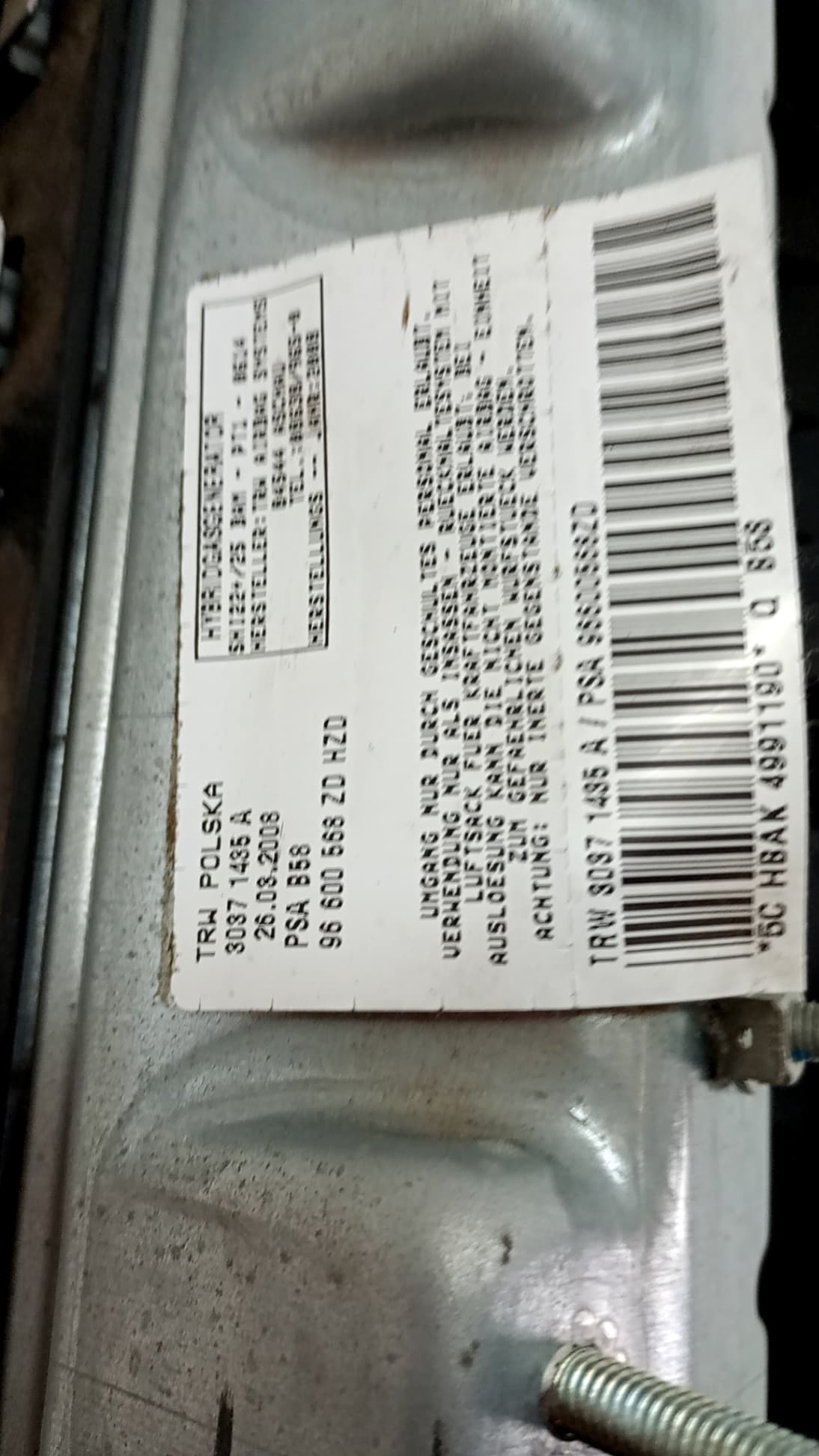 Airbag delantero izquierdo CITROEN C4 GRAND PICASSO 3