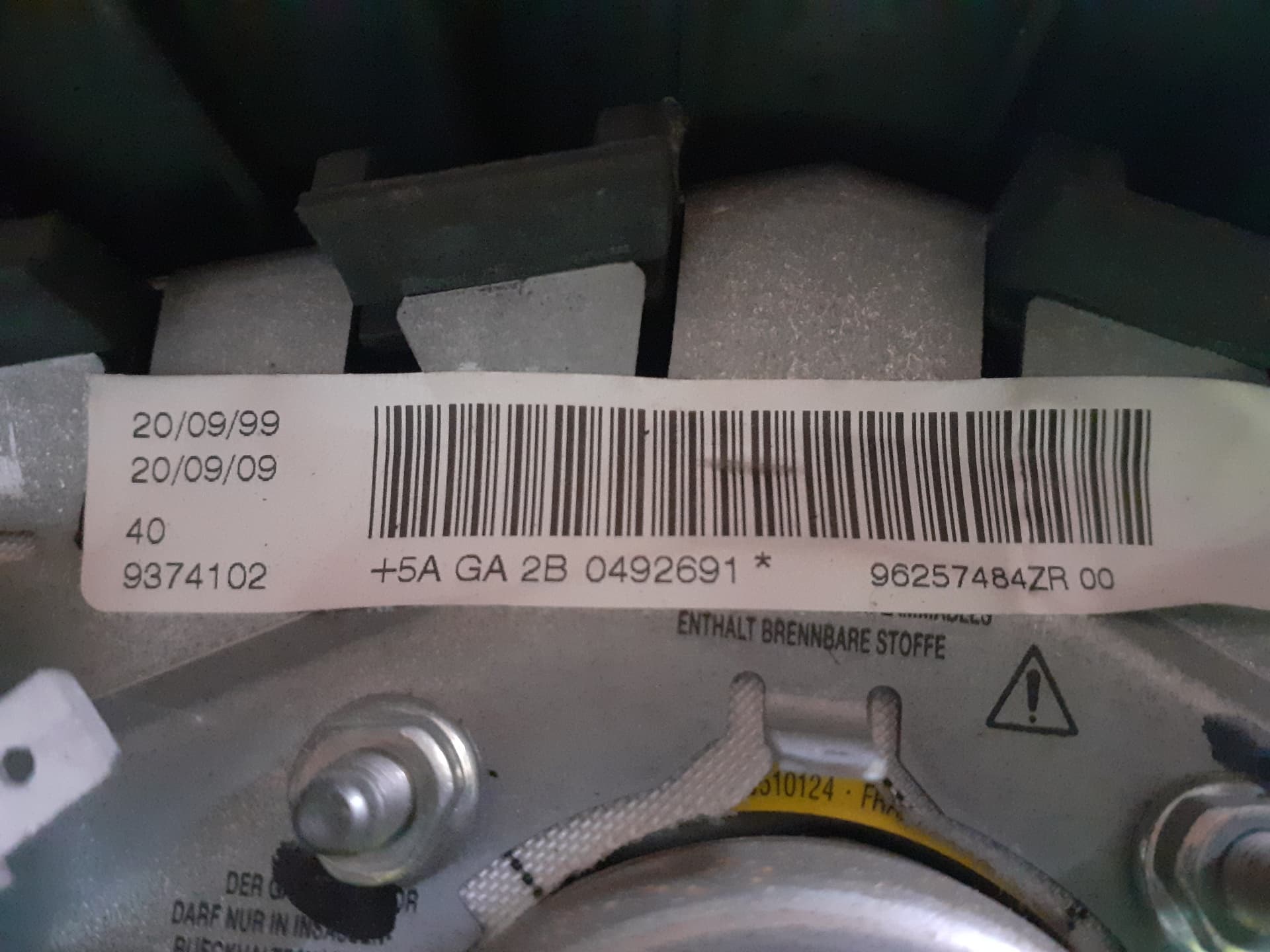 Airbag delantero izquierdo PEUGEOT 206 BERLINA 2
