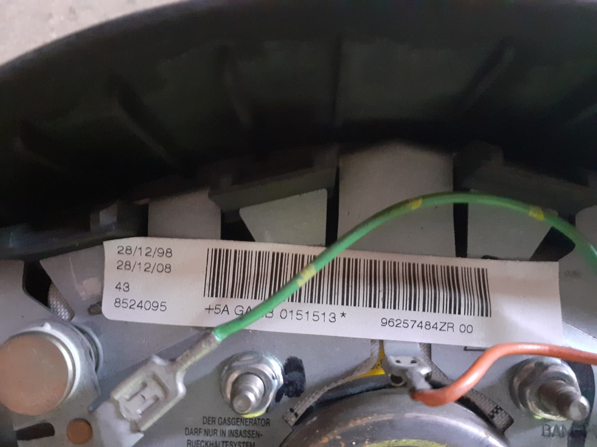 Airbag delantero izquierdo PEUGEOT 206 BERLINA 2