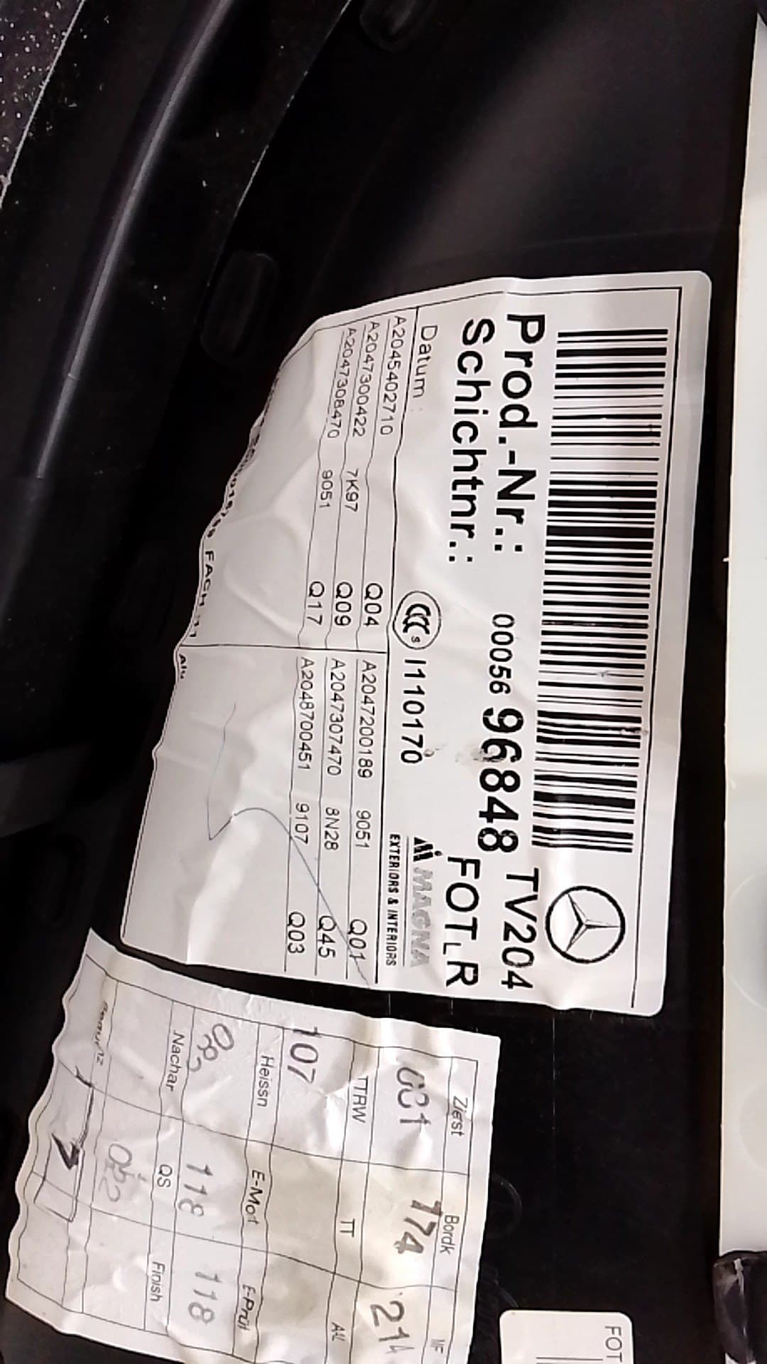 Guarnecido puerta trasera derecha MERCEDES-BENZ CLASE C (W203) BERLINA 2