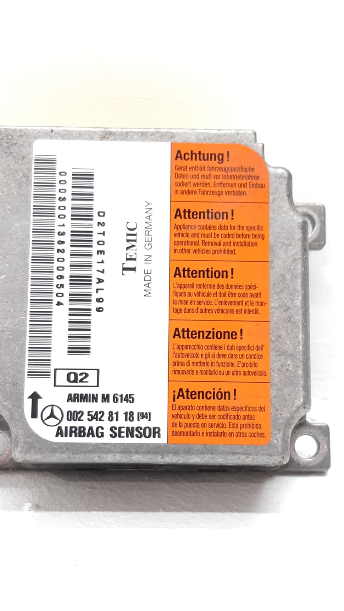 Centralita airbag MERCEDES-BENZ CLASE M (W163) 3