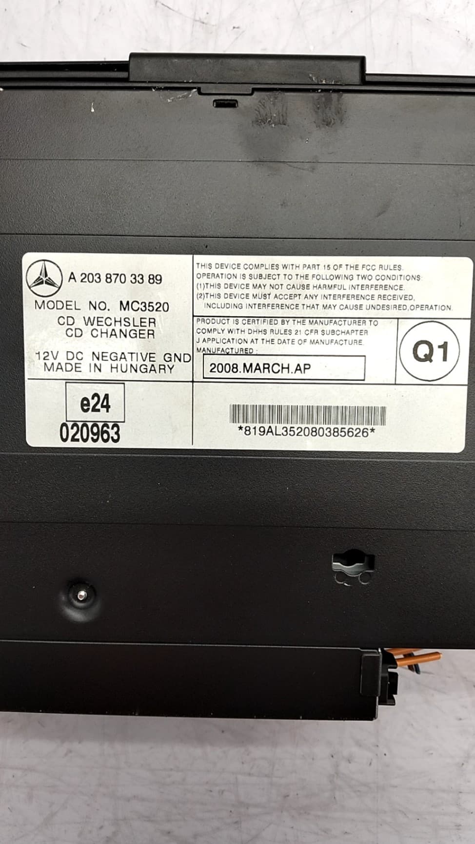 Recambio MERCEDES-BENZ CLC-CLASS ref. A2038703389 2